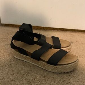 American Eagle Outfitters Black Espadrille Sandals
